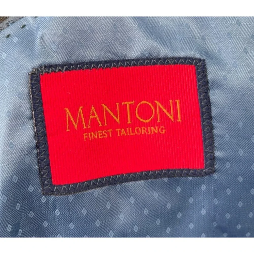 Mantoni Blazer Men's Size 44 Charcoal Grey Wool 2-Button Classic